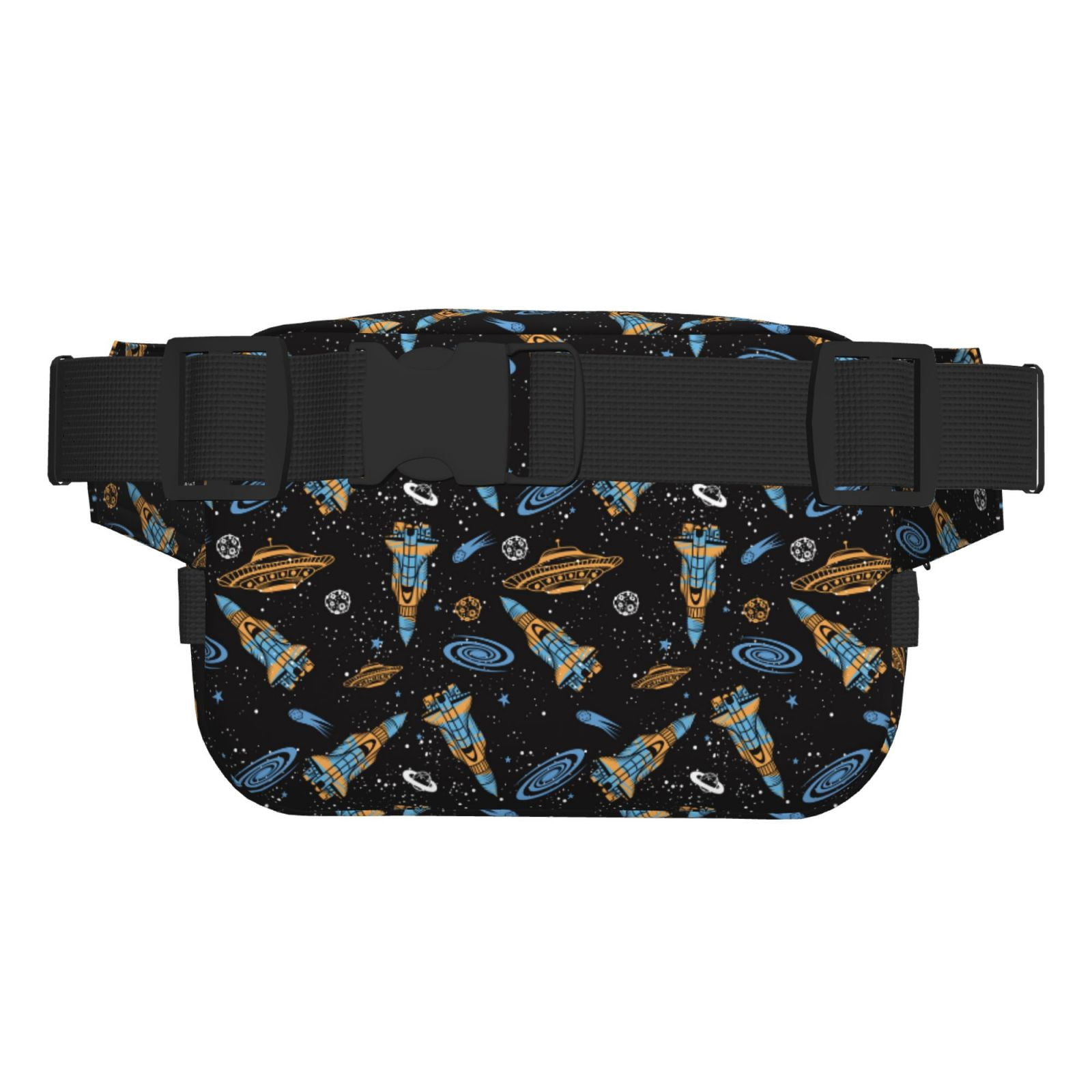 Hirioo Space Rocket for Double Layer Waist Bag Adjustable Fanny Pack For Travel Running Hiking