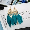 thumbnail image 5 of K-KED Long Feather Earrings Creative Droplet Ornaments Long Bohemian Tassel Earrings-DC1473-6, 5 of 9