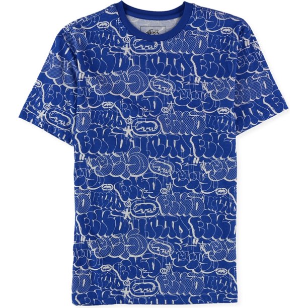 Ecko Unltd. Camiseta gráfica Bubble Graffiti para hombre, azul, talla mediana