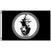 3'x5' Ghost Pirate Ship Flag Black Sea Mutiny Jolly Roger Skull Sword Banner 3X5