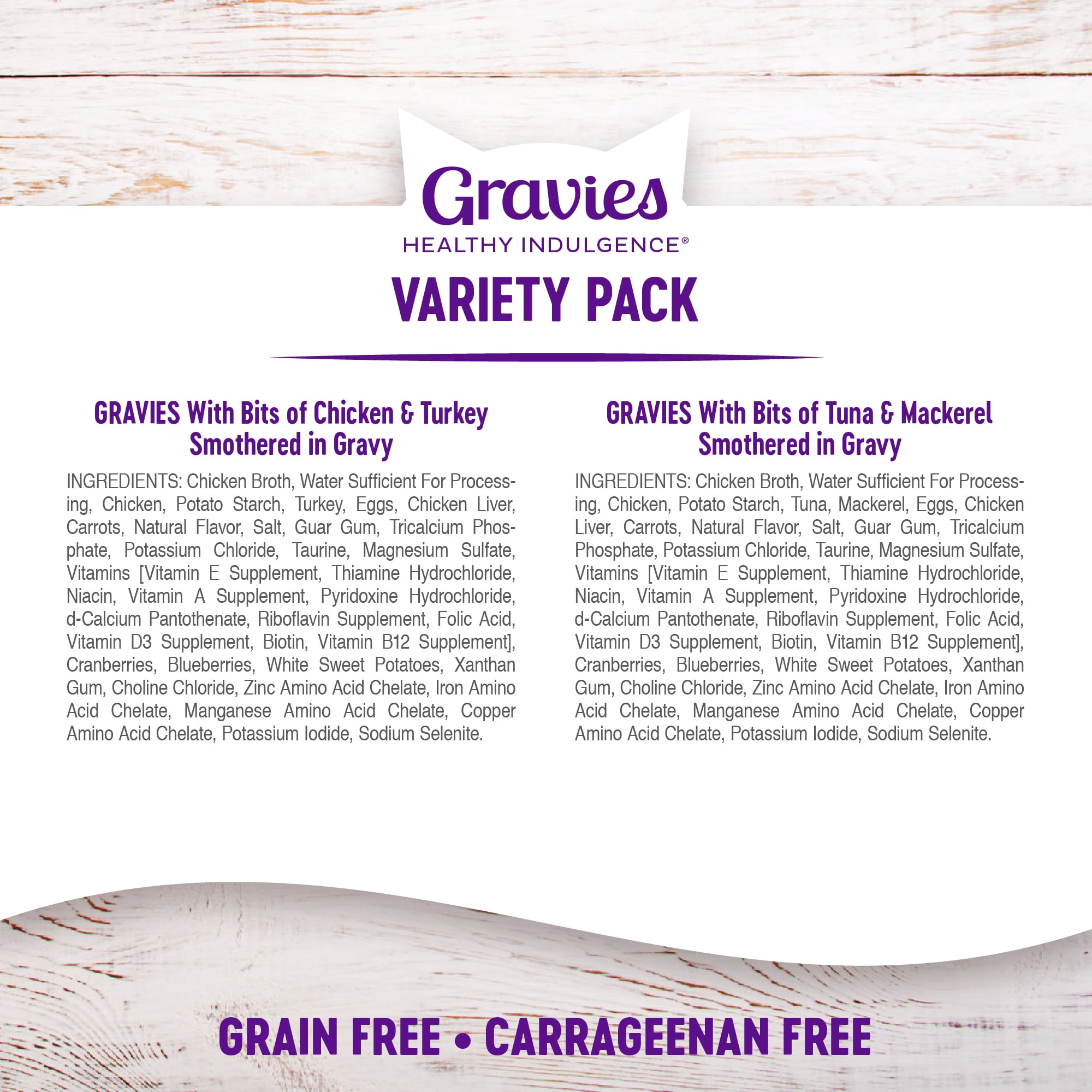 (2 pack) Wellness Healthy Indulgence Gravies Variety Pack Adult Wet Cat Food, Natural, Protein Rich, Grain Free, 2 Flavors, 3 oz, Pack of 8 Pouches