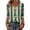 Green, variant on Hsovts Women Plus Size Christmas 3/4 Sleeve V‑Neck Top Watercolor Tree Print Soft Knit T‑shirt Casual Shirt Slim Silhouette Red 2xL