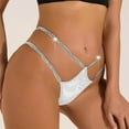 thumbnail image 2 of DPTALR Culotte String Aguichant Élastique en Dentelle Taille Basse Couleur Unie pour Femmes, 2 of 5