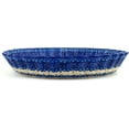 thumbnail image 3 of Polish Pottery 9¾-inch Fluted Pie Dish (Bleu-belle Fleur Theme) Hand Painted in Boleslawiec, Poland + Certificate of Authenticity, 3 of 6