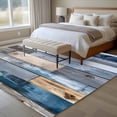 thumbnail image 4 of 6'x9' Area Rugs, Blue Wooden Grain Indoor Outdoor Area Rug for Living Room Bedroom, Farmhouse Country Abstract Art Washable Bathroom Rugs Kitchen Floor Carpet Mats Home Decor Aesthetic, 4 of 8