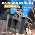 thumbnail image 2 of Wiher Portable Waist Fan, 20000mAh Rechargeable Wearable Belt Fans, 16000 RPM Cooling Neck Body Powerful Shirt Personal Cooling Fan for Outdoor Jobsite Camping Travel in Orange, 2 of 7