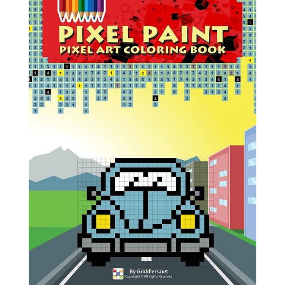 Pixel Paint: Pixel Art Coloring Book, (Paperback)