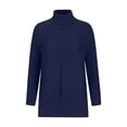 thumbnail image 3 of Htigea Women's Oversized Turtleneck Sweaters Fall Drop Shoulder Long Sleeve Ribbed Knit Tunic Pullover Tops Blue XXXL, 3 of 5