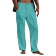 thumbnail image 1 of XDZJLR Men's Casual Pants Male Solid Full Length Loose Button Pocket Drawstring Fashion 更多 Trousers, 1 of 4