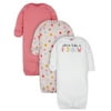 Gerber Baby Girl Gowns, 3-Pack , 0-6 Months