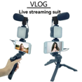 thumbnail image 4 of Mobile Phone Tripod Kit with Microphone LED Fill Vlog Video Making Kit for Live Recording Selfie Study B, 4 of 8