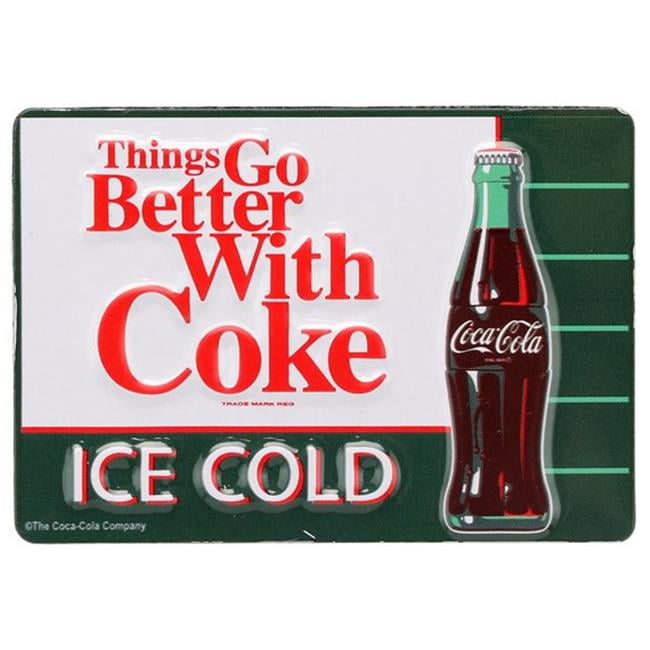 NEW Embossed Tin Coca-Cola Ice Cold/Below 40% Sign 