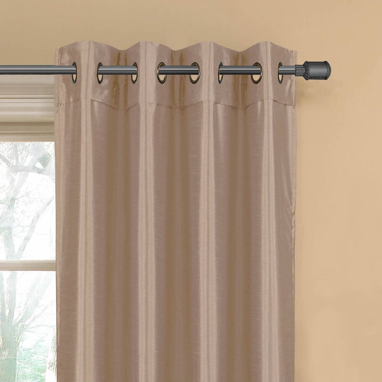 Tenda A Pannello In Finta Seta Bella Luna Bliss – 96,5x213,4 Cm, Taupe, Termica, Con Occhielli, 2 Pezzi