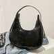 thumbnail image 3 of Bolsos para Mujer Bolso Hobo en Forma U Con Patrón para Informal (negro), 3 of 9