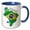 Blue/White, variant on 3drose, Map of Brazil with Flag and Some Icons, 11oz Mug