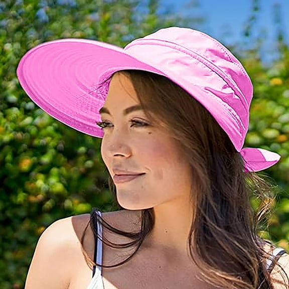 Hauaitttt Wide Brim Ponytail Adjustable Beach Hat Sun Hat Sol Hat Adjustable Hat for Women G3 Visor Gear Top Hat Men's Summer Hats Large Head Hats for Men Hat Womens Top Hat Womens Fedora Visors for