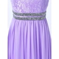 thumbnail image 6 of iEFiEL Girls Halter Neck Chiffon Floral Lace Party Dress Rhinestone Trim Wedding Bridesmaid Gown, 6 of 7