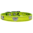 thumbnail image 3 of Mirage Pet Products Crystal & Leather Heart Dog Collar, Lime Green, XS, 3 of 3