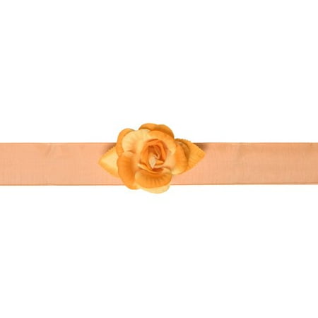 Wrights Clip It Orange Flower with 2 Yard Ribbon, 1 Each