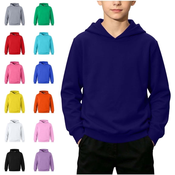 Crunowin Boys And Girls Hooded Sweatshirt, Spring Fall Lightweight Round Neck Long Sleeve Casual Tops Yellow 5-6 T
