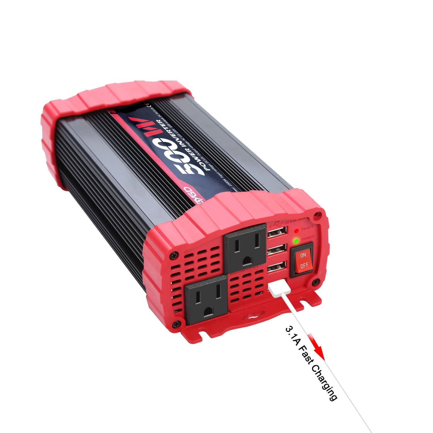 &quot;Happyline&quot; 500W Car Power Inverter DC 12V to 110V AC