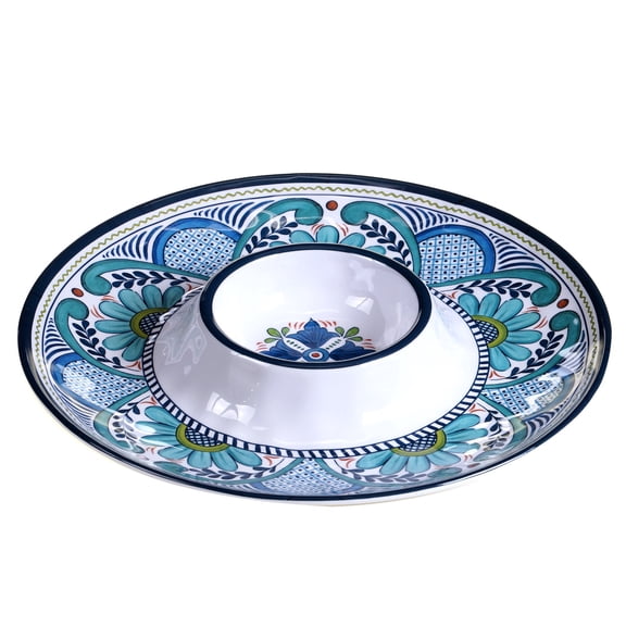 Certified International Talavera 14.5" Melamine Chip & Dip, Multicolor