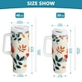 thumbnail image 6 of Yayeee 30oz Double-Wall Insulated Stainless Steel Tumbler with Handle Bottle, Hand Drawn Autumn Leaves, 6 of 8