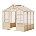 thumbnail image 2 of EuKer Green Houses for Outside, 6' x 7.3' Heavy Duty Wooden Greenhouse with Lockable Door & Adjustable Roof Vent, 2 of 8