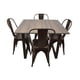 thumbnail image 5 of CASA FERRO Mesa de comedor moderno para 4 personas, patas de acero, superficie de MDF tipo nogal - Acero Negro, MDF color Nogal. (SIN SILLAS) CASA FERRO Industrial, 5 of 6