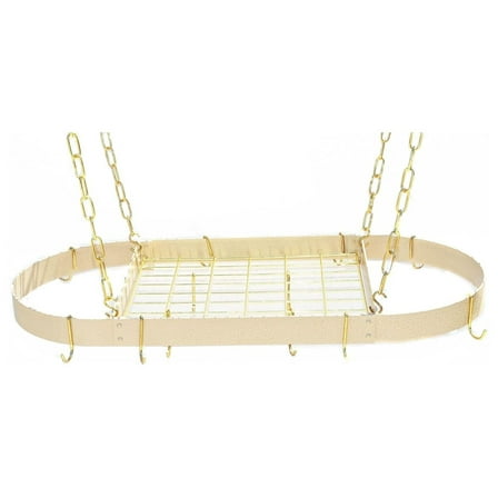Desert Stone Oval Pot Rack with Brass Accessories 34-in.