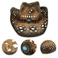 thumbnail image 3 of 1Pc Outdoor Sun Protection Retro Tassel Cowboy Cowgirl Summer Straw Hat, 3 of 9
