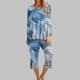 thumbnail image 1 of Puntoco Conjunto de pijama capris de manga larga con cuello redondo y estampado de dos piezas para mujer Puntoco Puntoco-8192, 1 of 5