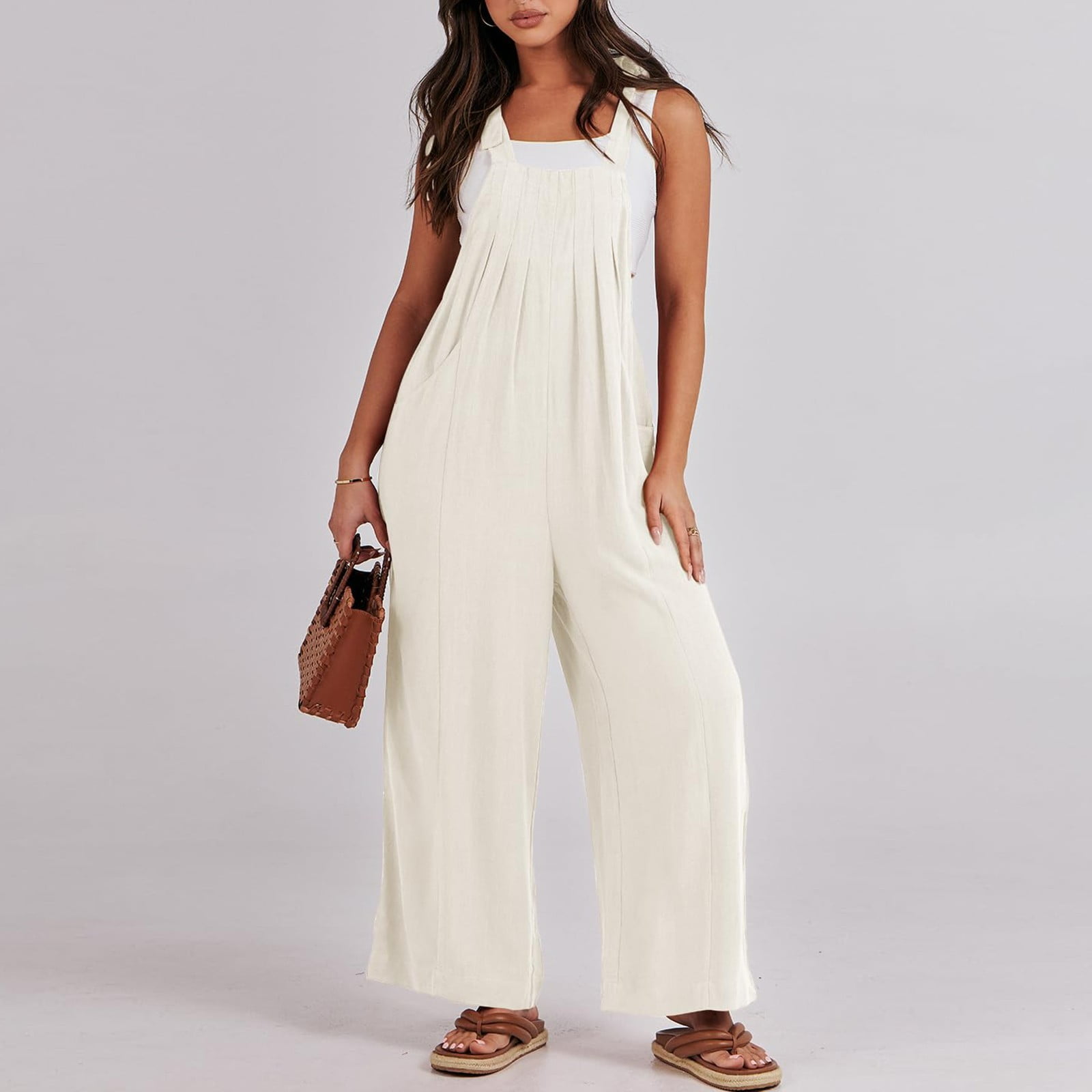 LSLJS Fashion Women Casual Cold Shoulder Jumpsuit Solid Suspender