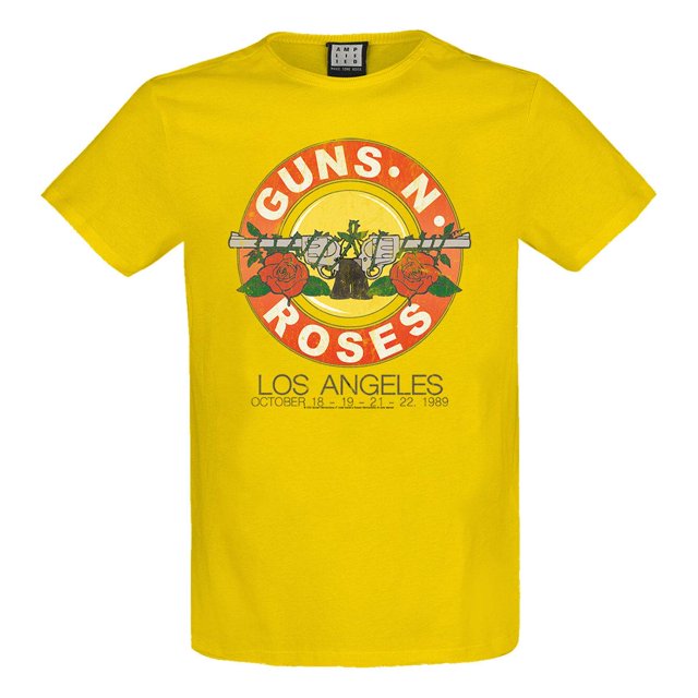 Amplified - Camiseta Vintage Bullet Guns N Roses para Adultos Unisex (Amarillo Raven)