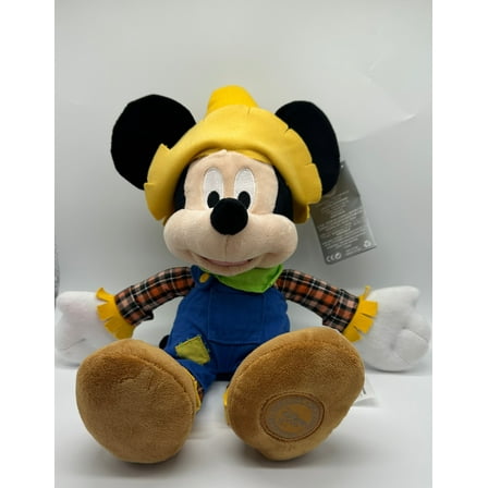 Disney Store Halloween Fall Mickey Scarecrow Plush New With Tag