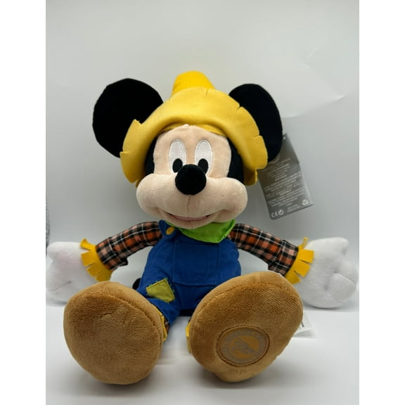 Disney Store Halloween Fall Mickey Scarecrow Plush New With Tag
