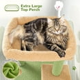 thumbnail image 3 of Cactus Cat Tree Tower for Indoor Cats, 50-inch Adult Cat Tree House for Large Adult Cats with Steps, Scratching Post, 2 Cat Caves, Dangling Toys, FC50, Green, 3 of 14