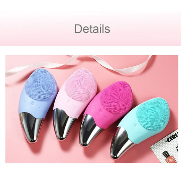 Anself Silicone Facial Cleansing Brush Eye Massager with Vibration Electric Face Massager Scrubber for Gentle Exfoliatin