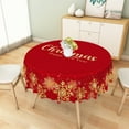 thumbnail image 2 of Nanqianyi Merry Christmas Tablecloth 70 Inch Round Winter Gold Snowflakes Waterproof Table Cloth for Christmas/New Year Party Dining, 2 of 9