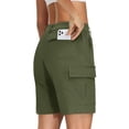 thumbnail image 2 of Women's 7" Quick Dry Hiking Cargo Shorts Water-resistant Lightweight Golf Athlectic Casual Shorts with 5 Pockets Army Green 2XL, 2 of 9