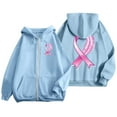 thumbnail image 4 of Yuannlog Womens Hoodies Zip Up Cancer Awareness Month Long Sleeve Pullover With Pockets Drawstrings Casual Athletic Sweatshirts, 4 of 5