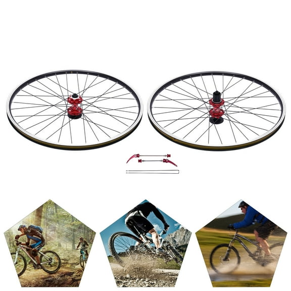 27.5" Mountain Bike Wheelset Aluminum Alloy Rim Disc Brake MTB Wheelset Red Hub