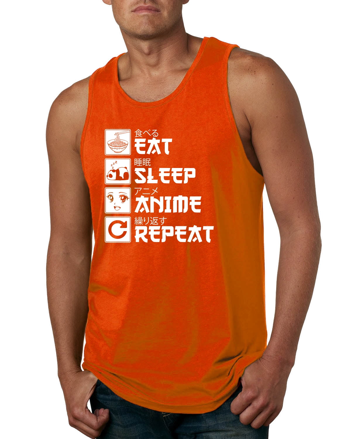 Wild Bobby Eat Sleep Anime Repeat Pop Culture Men Graphic Tank Top Orange Medium Walmart Com Wild Bobby Eat Sleep Anime Repeat Pop Culture Men Graphic Tank Top Orange Medium Walmart Com