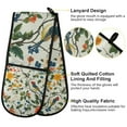 thumbnail image 2 of Yayeee Double Oven Mitt Kitchen Heat Resistant Baking 35" x7" Quilted Glove, Green Floral Pattern, 2 of 6