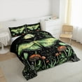 thumbnail image 3 of jejeloiu Natural Plant Mushroom Full Size Comforter Sets,Gothic Moth Bedding Comforter Set,Green Black Bedding Sets For Children,Breathable Home Decor Reversible,3 Pieces, 3 of 8
