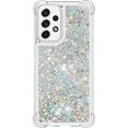thumbnail image 2 of Compatible with Samsung Galaxy A53 5G Case Glitter Liquid Cute Clear Phone Case Floating Quicksand Shockproof Protective Bumper Silicone TPU Case for Samsung Galaxy A53 5G Love Sliver YB, 2 of 12