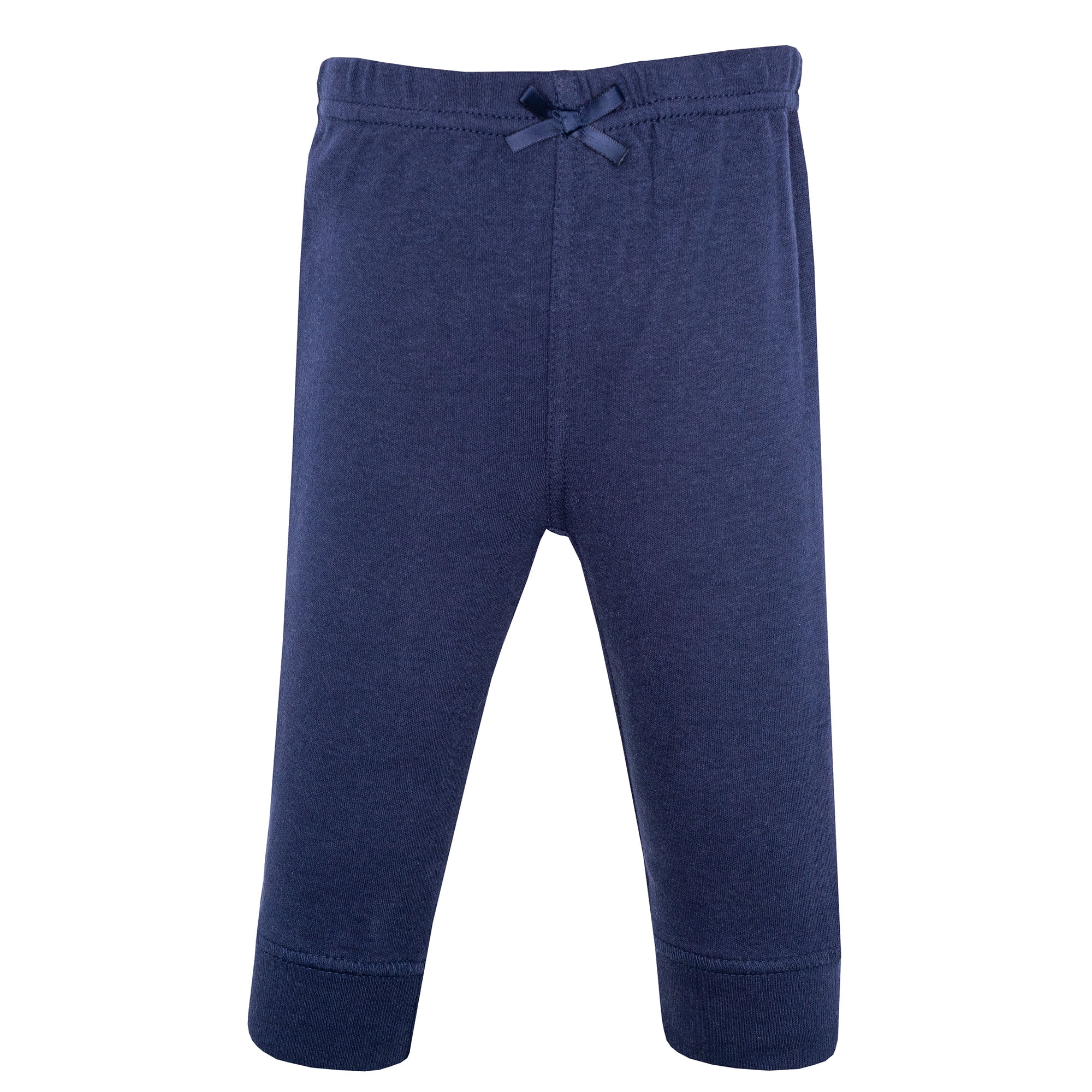Hudson Baby Girl Cotton Pants and Leggings, Burgundy Pink Navy, 3T