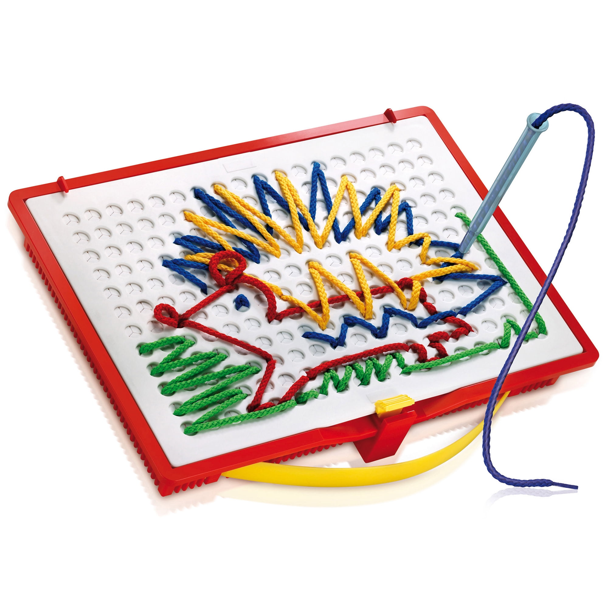 Quercetti: Filo Filo - Lacing Toy, 18 Pattern Templates, Create String Art, Self-Locking Slot Board, Creative Craft Activity, Portable Playset Kids 3+