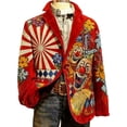 thumbnail image 2 of Abrigo Largo para Hombre Abrigo de Vestido Ceremonial de Impresión de Corduroy para Hombres con Botón de Bolsillo Delantero, Chaqueta de Fiesta de Poliéster Suave para Invierno Primavera Diaria, 2 of 4