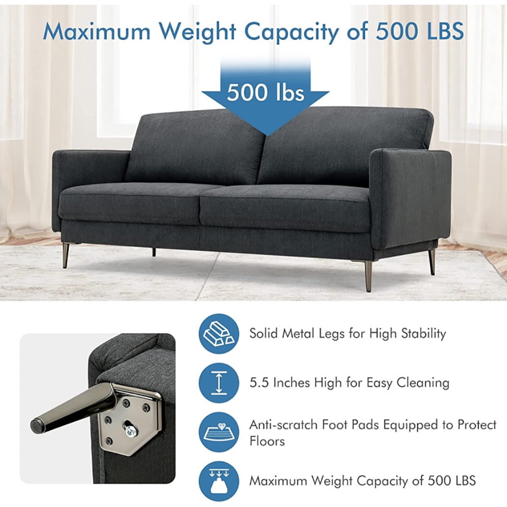 Finihen Convertible Sleeper Sofa Bed, Sectional Couch, Loveseat Sofa, Modern Loveseat with Comfy Backrest Cushions, for Living Room, Bedroom, Gray Finihen Convertible Sleeper Sofa Bed, Sectional Couch, Loveseat Sofa, Modern Loveseat with Comfy Backrest Cushions, for Living Room, Bedroom, Gray